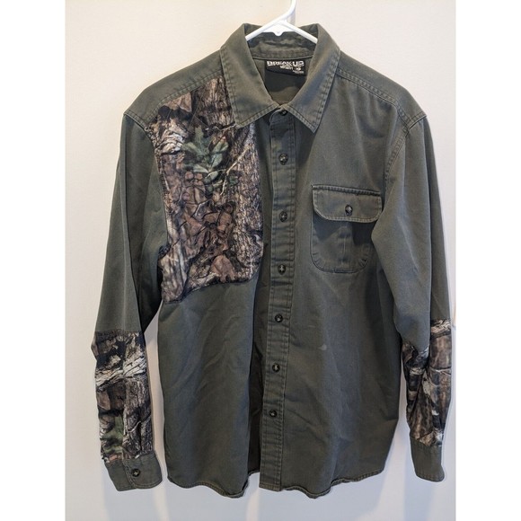 Men's Shirt Size Large L Mossy Oak Green Long Sleeve Button Up Break-Up Infinity - Picture 1 of 8